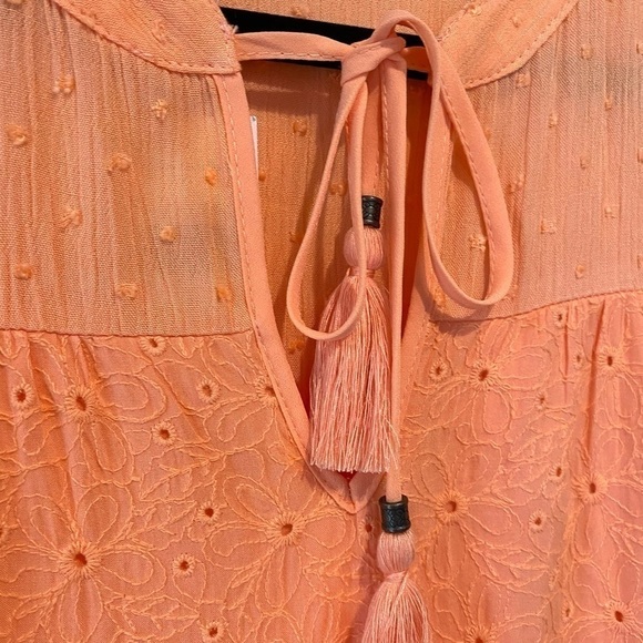 Kate & Sam dress NEW coral orange dress Swiss‎ dot & eyelet lined small - Picture 5 of 9